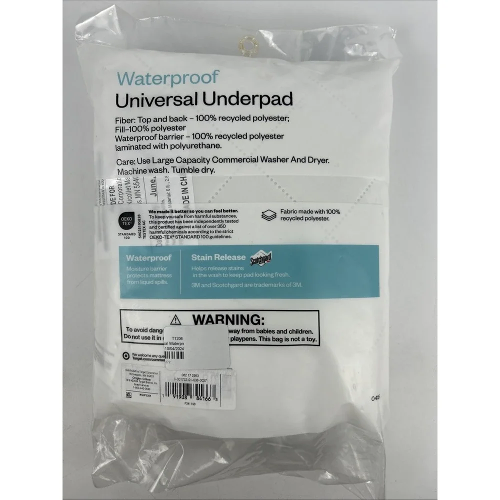 Room Essentials Universal Waterproof Mattress‎ Underpad One Size 50